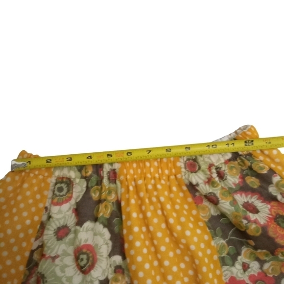 Chessa Davis Polkadot Patchwork Floral Elastic Waist Granny Prairie Skirt - Picture 5 of 9